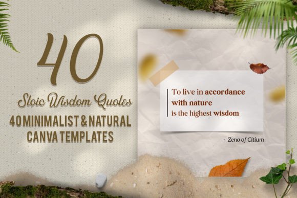 40 Minimalist & Natural Canva Templates: Stoic Design