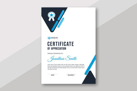Blue Certificate Layout: A Professional Design Asset