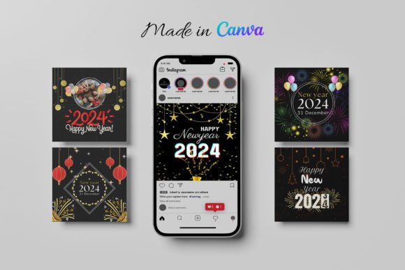 Effortless New Year Content with 2024 Instagram Templates