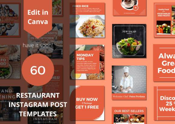 Elevate Your Feed: Mastering Restaurant Content with 60 Instagram Templates
