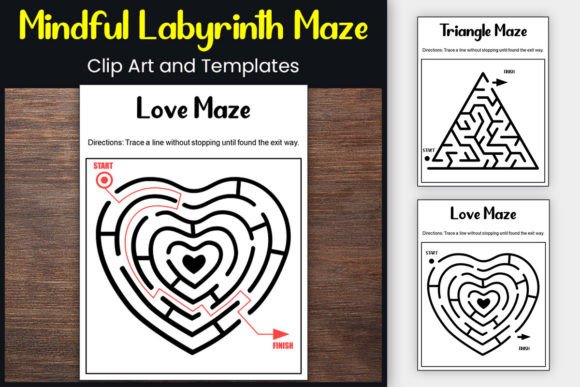 Mindful Shapes Maze Clip Art: Focus Through Creative Play