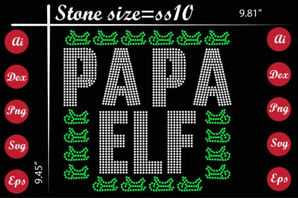 Papa Elf Rhinestone Templates: A Festive Design Asset