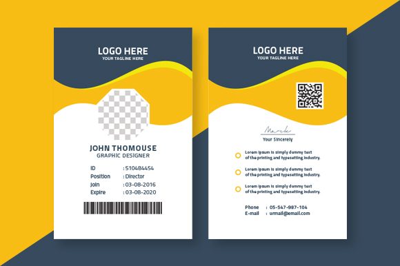 Templates Black and Yellow Id Card: A Designer's Go-To Template